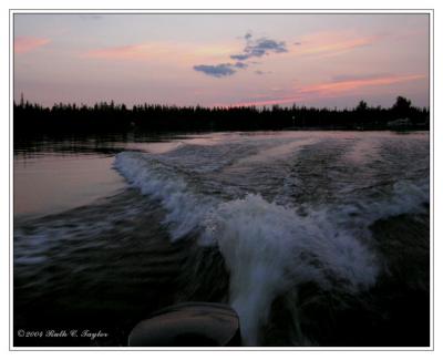 Sunset Boating along the Lake