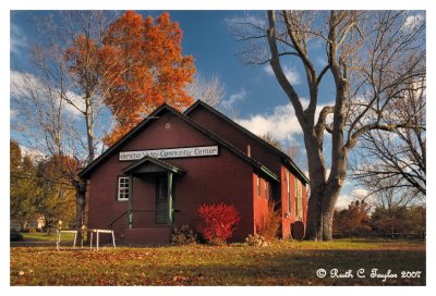 Autumn Morning  at the Little Red SchoolhouseJericho Valley