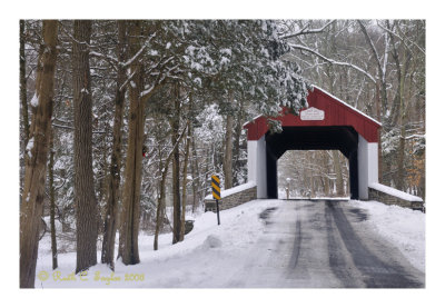 Winter Along Cabin Run Covered Bridge