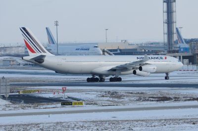 AIRFRANCE Airbus A340-300 F-GLZK new colours on a white winter day in CDG