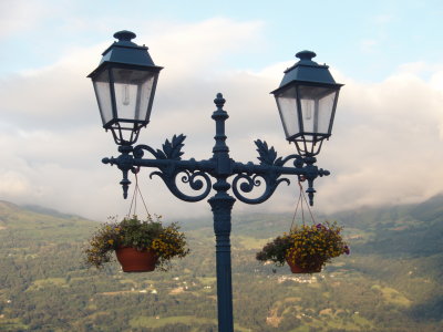 Lamps and flowers