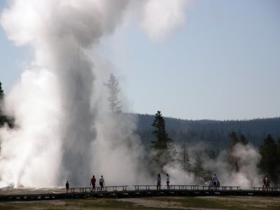 Passing some geysers