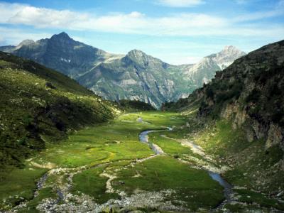 Outlook over Alpine valley