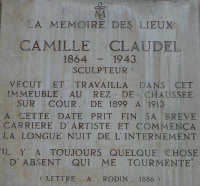 Camille Claudel plaque