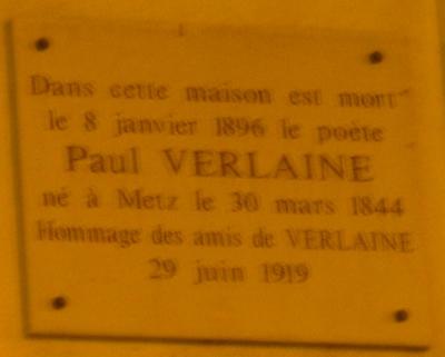 39 rue Descartres - Paul Verlaine sign