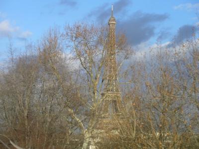 Eiffel Tower from RER-C as it Crosses over the Seine