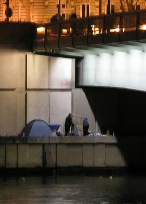 Homeless Camp underneath Pont de l'Alma