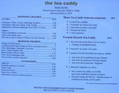 The Tea Caddy - Menu - Opened by English Governess