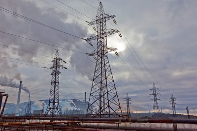 Power lines in Norilsk