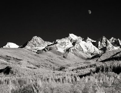 Moonrise over Twin Sisters Mountain