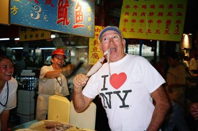 Beijing night market Michael dares to eat