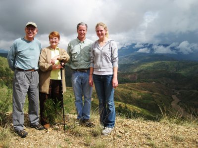 Chuck, Holly, Walker, Jessica, high in the Andes