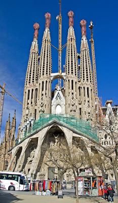 Sagrada Familia in Barcelona-Passion Side (Antoni Gaudi's masterpiece)