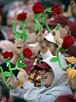 USC fans spell anticipate the Rose Bowl as their Trojans take a commanding lead over UCLA.jpg
