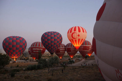 Take off in front of Goreme Open Air Museum