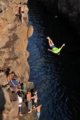 High jump at Las Gretas, Santa Cruz Island