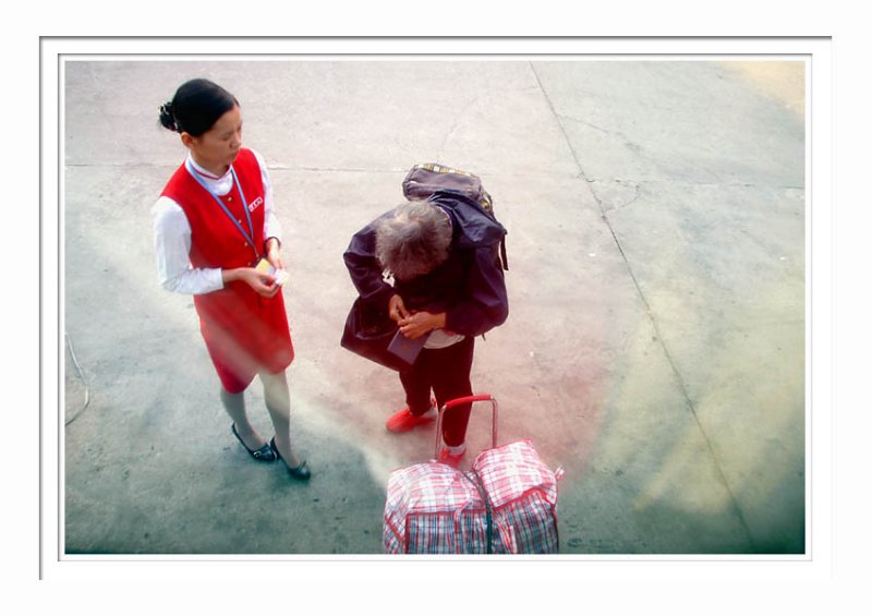 Lone Elderly Traveler