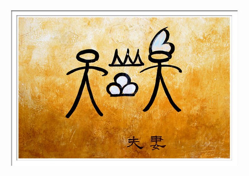 Dongba Pictographs: Husband & Wife