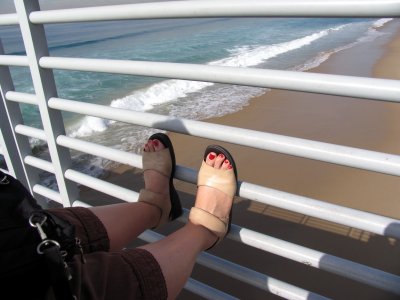 Lisa resting Hermosa Beach pier.tif