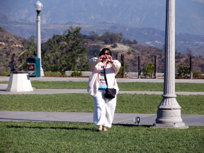 Lisa taking a picture at the observatory.tif