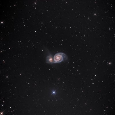 THIS IS M51 WHIRLPOOL GALAXY-CAN YOU SEE THE SPIRAL ARMS