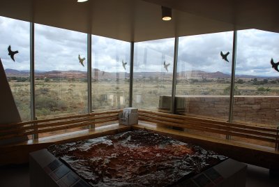 THE VISITOR'S CENTER AT NEEDLES HAS A REAL PROBLEM WITH BIRDS HITTING THE WINDOWS