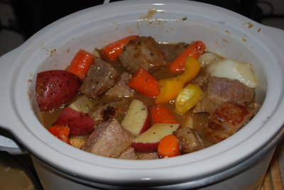DON COOKED SEVERAL MEALS FOR AMY AND RICK-THEIR FAVORITE WAS HOME MADE BEEF STEW