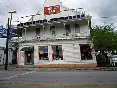 THE RESTAURANTS OF SAN ANTONIO ARE LEGENDARY FOR THEIR VARIETY AND FINE FOOD.  THIS IS THE FAMOUS LIBERTY LEANING BAR