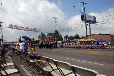 THERE WERE THOUSANDS AND THOUSANDS OF NUMBERED CHAIRS AND GRANDSTANDS FOR THE PARADE