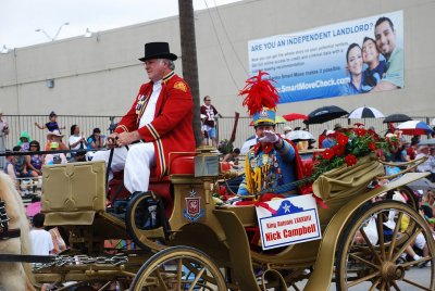 KING ANTONIO -KING OF ALL OF FIESTA SAN ANTONIO HAD HIS OWN CARRIAGE IN THE PARADE