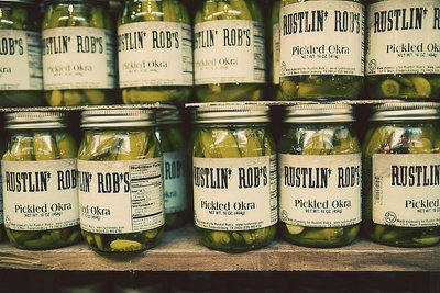 THIS IS A VERY POPULAR TYPE OF PICKLED OKRA  AT RUSTLIN' ROB'S