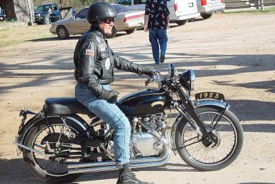 MANY OF THE BIKERS THAT VISIT LUCKENBACH ARE IN THEIR 50'S AS ARE THEIR HARLEYS