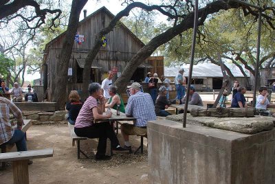 THE VISITORS TO LUCKENBACH CAN BE ASSURED OF HAVING A GOOD TIME