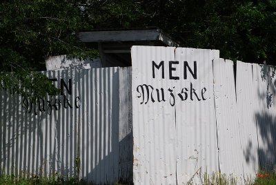 IF YOU HAVE TO GO AND YOU DON'T SPEAK ENGLISH, YOU CAN STILL FIND THE PRIVY BEHIND THE CHURCH