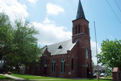 ST MARY'S HAS A RED BRICK FACADE