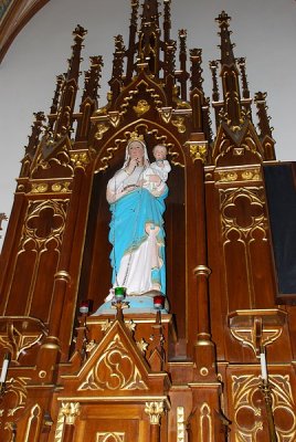 NOTICE THE RESTORED GOLD LEAF AROUND THE VIRGIN MARY