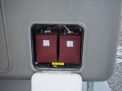 DC GOLF BATTERIES WHICH ARE CHARGED BY GENERATOR OR TRUCK WHEN MOVING