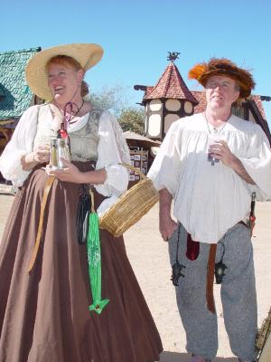 A LOCAL COUPLE IN COSTUME FOR THE FESTIVAL