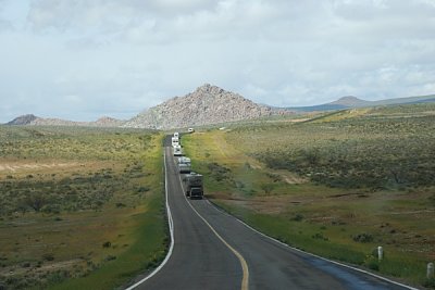 THE CARAVAN STRETCHES OUT ON HIGHWAY I