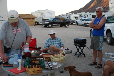 FOLLOWED BY A POTLUCK AND BBQ.................