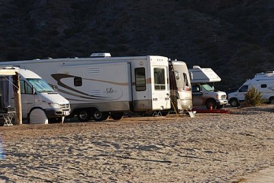 WITH THE BACK OF YOUR RV FACING THE OCEAN..
