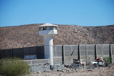 THIS IS ONE OF THE INFAMOUS MEXICAN PRISONS--LOOK AT THE HEIGHT OF THAT WALL