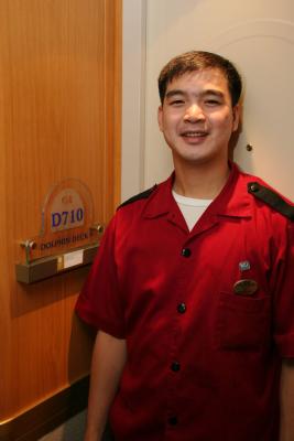 Our cabin steward Jessie (from the Phillipines)