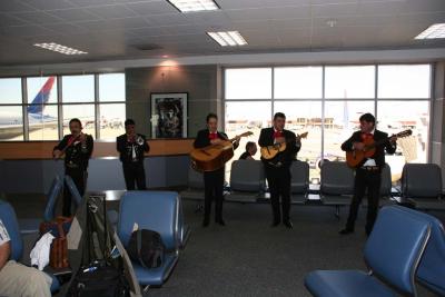 Mariachi Band at gate for inaugural flight from Atlanta to Acapulco
