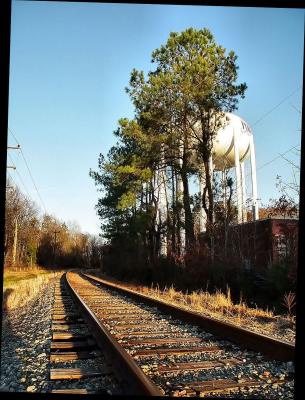 tracks going to the chemical plant