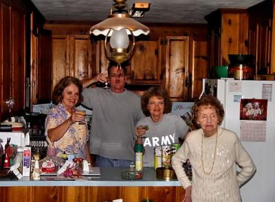 Elaine, Linda, Lilly Mae and the family dullard celebrate the new year