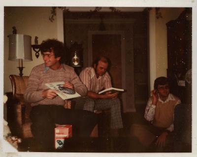 Johnny, Leonard and Bobby open presents