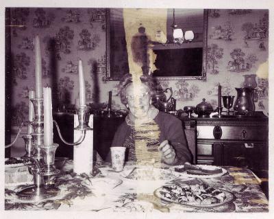 Nanny at the dining room table, 1977