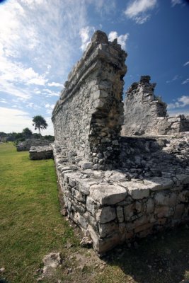 Corner of a Mayan building at Tulum