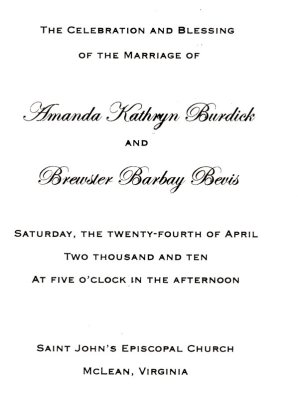 Amanda and Brewster Wedding